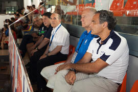 Palco presidencial. Partido clasificatorio entre Club Deportivo UMA Antequera y Universidad de Géneve de Suiza. IX Campeonato de Europa Universitario de Fútbol Sala. Antequera. Julio de 2013
