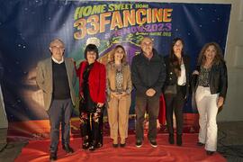 Grupo en photocall. Inauguración de la 33ª edición de Fancine de la Universidad de Málaga. Cine Albéniz. Noviembre de 2023