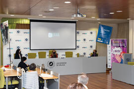 Presentación del videojuego para PC 'Diana frente al espejo'. Inauguración del Día Internacional Contra la Violencia Machista. Edificio del Rectorado de la Universidad de Málaga. Noviembre de 2020