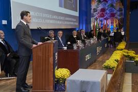 Discurso de Juan Manuel Moreno. Imposición de la Medalla de Oro de la Universidad de Málaga a la Junta de Andalucía. Paraninfo. Noviembre de 2023