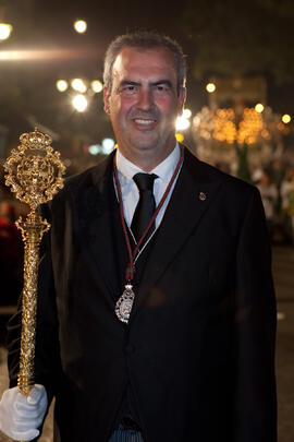 Carlos de las Heras en la Estación de Penitencia de la Hermandad de los Estudiantes. Málaga. Marzo de 2015