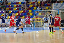 Partido clasificatorio entre Club Deportivo UMA Antequera y Universidad de Géneve de Suiza. IX Campeonato de Europa Universitario de Fútbol Sala. Antequera. Julio de 2013