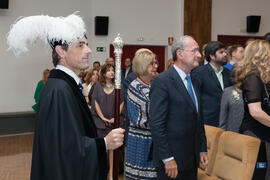 José Carlos Haro Ramos en la investidura como Doctor "Honoris Causa" de Antonio Soler por la Facultad de Filosofía y Letras de la Universidad de Málaga. Paraninfo. Junio de 2016
