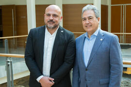 Juan Francisco Gutiérrez Lozano y Juan Antonio García Galindo. Edificio del Rectorado. Febrero de 2018