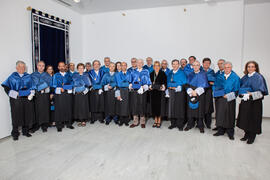 Retrato de grupo tras la investidura como Doctor "Honoris Causa" de Jean-Marie Lehn por la Facultad de Ciencias de la Universidad de Málaga. Edificio del Rectorado. Junio 2015