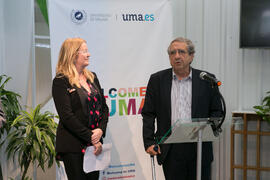 Intervención de José Ángel Narváez. Inauguración de la oficina 'Welcome to UMA'. Campus de Teatinos. Abril de 2019
