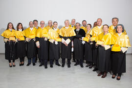 Retrato de grupo previo a la investidura como Doctor "Honoris Causa" de Edmund Neugebauer por la Facultad de Medicina de la Universidad de Málaga. Edificio del Rectorado. Noviembre de 2016