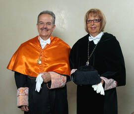 Retratos de D. Juan Ramón Cuadrado Roura como Doctor "Honoris Causa" por la Universidad de Málaga. Junio de 2009