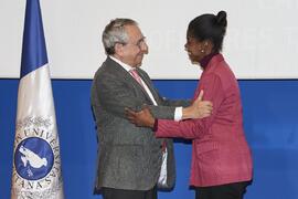 Toma de posesión de Andrea Oliveira Dos Santos como profesora titular del Área de Comunicación Audiovisual y Publicidad de la Universidad de Málaga. Toma de posesión de nuevos catedráticos y profesores titulares de la Universidad de Málaga. Paraninfo. Noviembre de 2023