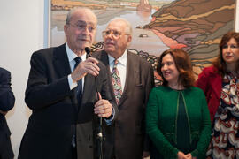 Francisco de la Torre en la inauguración de la exposición "Paisajes Andaluces", de Eugenio Chicano. Museo del Patrimonio Municipal. Diciembre de 2016