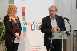 Intervención de José Ángel Narváez. Inauguración de la oficina 'Welcome to UMA'. Campus de Teatinos. Abril de 2019