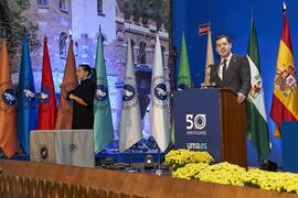 Discurso de Juan Manuel Moreno. Imposición de la Medalla de Oro de la Universidad de Málaga a la Junta de Andalucía. Paraninfo. Noviembre de 2023