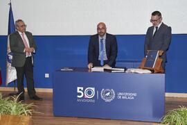 Toma de posesión de Alejandro Rojas Jiménez como profesor titular del Área de Filosofía de la Universidad de Málaga. Toma de posesión de nuevos catedráticos y profesores titulares de la Universidad de Málaga. Paraninfo. Noviembre de 2023
