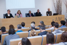 Intervención de Antonio Álvarez Gil. Conferencia inaugural del curso 2015-2016 de la Escuela Técnica Superior de Arquitectura de la Universidad de Málaga. Campus de El Ejido. Octubre de 2015