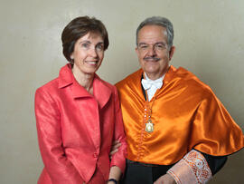 Retratos de D. Juan Ramón Cuadrado Roura como Doctor "Honoris Causa" por la Universidad de Málaga. Junio de 2009