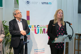 Intervención de Susana Cabrera. Inauguración de la oficina 'Welcome to UMA'. Campus de Teatinos. Abril de 2019