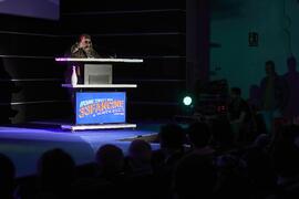 Actuación de Esty Quesada en la gala de de inauguración de la 33ª edición de Fancine de la Universidad de Málaga. Cine Albéniz. Noviembre de 2023