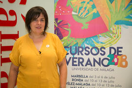 Natalia Aventín en photocall. Curso "Transexualidad". Cursos de Verano de la Universidad de Málaga. Málaga. Julio de 2018