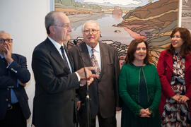 Francisco de la Torre en la inauguración de la exposición "Paisajes Andaluces", de Eugenio Chicano. Museo del Patrimonio Municipal. Diciembre de 2016