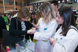 Estand de la Facultad de Medicina. Jornadas de Puertas Abiertas de la Universidad de Málaga. Complejo Polideportivo Universitario. Abril de 2018