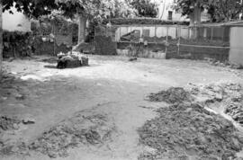 Destrozos en Villa Consuelo, de José Gómez Mercado, por las inundaciones del 29 de octubre de 1955.  Málaga. España.