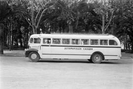 Autobuses urbanos montados en la factoría Taillefer. Parque de Málaga. Agosto de 1952. España