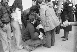 Entierro de Manuel José García Caparrós, tras la manifestación por la autonomía de Andalucía. 1.5. 1977-12-05. Málaga, España.
