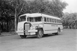 Autobuses urbanos montados en la factoría Taillefer. Parque de Málaga. Agosto de 1952. España
