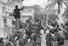 Entierro de Manuel José García Caparrós, tras la manifestación por la autonomía de Andalucía. 1.7. 1977-12-05. Málaga, España