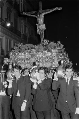 Semana Santa de Málaga. Santísimo Cristo de Ánimas de Ciegos. Miércoles Santo. Marzo de 1972. España.
