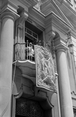 Visita oficial de Franco a Málaga. 27 y 28 de abril de 1961. Discurso desde la plaza de Queipo de LLano. Málaga, España