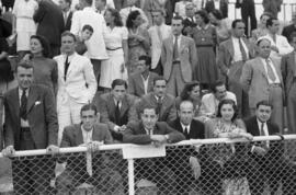 Inauguración del estadio de fútbol La Rosaleda. Partido CD Málaga contra Sevilla FC. Septiembre de 1941. Málaga, España.