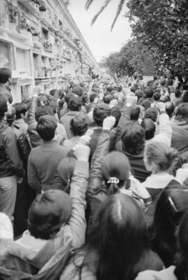 Entierro de Manuel José García Caparrós, tras la manifestación por la autonomía de Andalucía. 1.8. 1977-12-05. Málaga, España