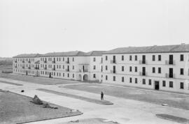 Construcción barriada en Ciudad Jardín. 1954, noviembre. Málaga. España.