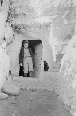 Vivienda cueva. Noviembre de 1954. Málaga, España.