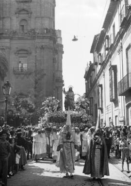 Semana Santa de Málaga. Nuestro Padre Jesús a su entrada en Jerusalén (Pollinica). Domingo de Ramos. Anterior a 1936. España.