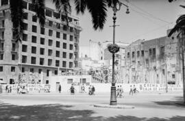 Solar de la Acera de la Marina para la construcción del Palacio de Diputación. Julio de 1954. Málaga. España.