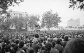 Entierro de Manuel José García Caparrós, tras la manifestación por la autonomía de Andalucía. 1.6. 1977-12-05. Málaga, España.