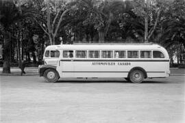 Autobuses urbanos montados en la factoría Taillefer. Parque de Málaga. Agosto de 1952. España