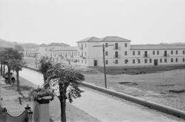 Construcción barriada en Ciudad Jardín. 1954, noviembre. Málaga. España.