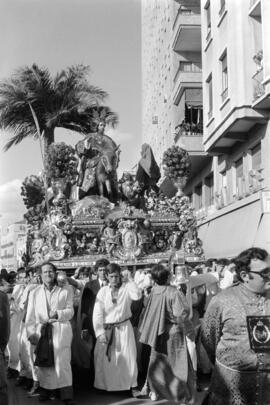 Semana Santa de Málaga. Nuestro Padre Jesús a su entrada en Jerusalén (Pollinica). Domingo de Ramos. Marzo de 1972. España.