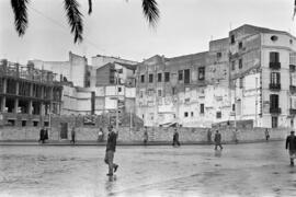 Solar de la Acera de la Marina para la construcción del Palacio de Diputación. Febrero de 1954. Málaga. España.