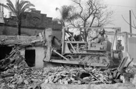 Derribo viviendas del Arroyo del Cuarto. 1958-12. Inundaciones de 4 de diciembre de 1958. Málaga, España.