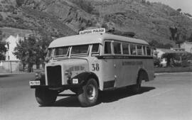 Autobuses urbanos montados en la factoría Taillefer. Parque de Málaga. Agosto de 1952. España