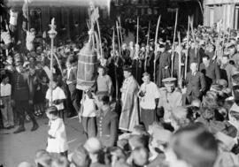 Semana Santa de Málaga. Nuestro Padre Jesús a su entrada en Jerusalén y María Santísima del Amparo (Pollinica). Domingo de Ramos. Hacia 1939. España.