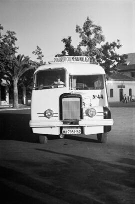 Autobuses urbanos montados en la factoría Taillefer. Parque de Málaga. Agosto de 1952. España