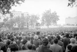 Entierro de Manuel José García Caparrós, tras la manifestación por la autonomía de Andalucía. 1.6. 1977-12-05. Málaga, España.