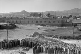 Construcción de la barriada de Carranque. Agosto de 1953. Málaga, España.