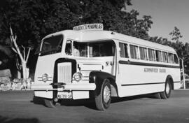 Autobuses urbanos montados en la factoría Taillefer. Parque de Málaga. Agosto de 1952. España