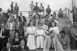 Inauguración del estadio de fútbol La Rosaleda. Partido CD Málaga contra Sevilla FC. Septiembre de 1941. Málaga, España.